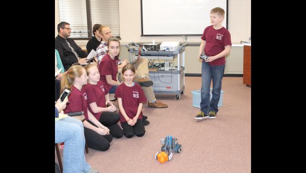 The Eastern Pulaski Elementary School Vex Robotics team introduced themselves to the Eastern Pulaski Community School Board Monday evening and briefly talked about the program. Danica Kistler, Kelsey Wegner, Olivia Link, Piper Link and Karsten Sandberg shared what they learned from being a part of the team.