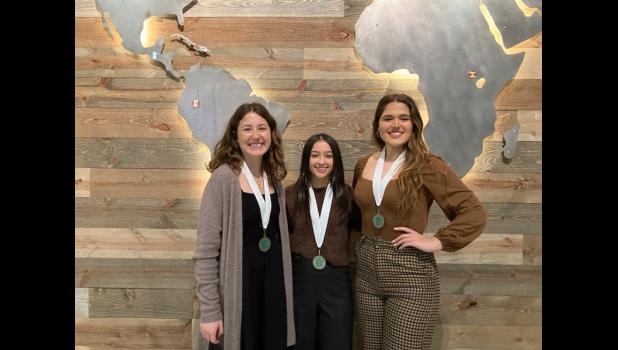 Photo provided. Allie Sanders of West Central High School, Emily Sanchez of Logansport High School and Breana Amezquita of Caston High School at the 2024 DYW Mayor’s Reception in Kokomo.