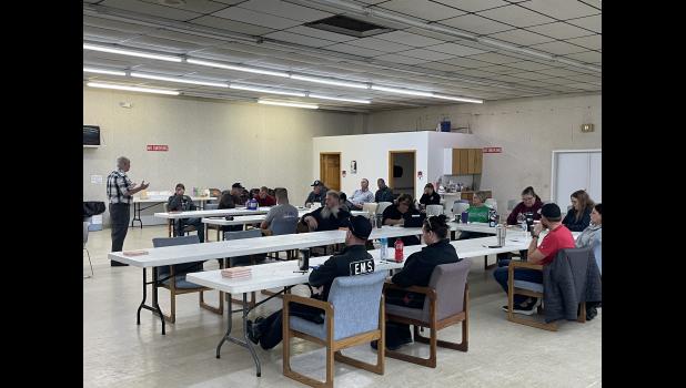 Photo by Megan Galbreath Representatives from several different local agencies participated in the tabletop exercise on Saturday morning, Nov. 15 at the Pulaski County Highway Garage.