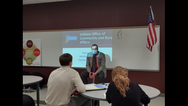 Pulaski County Community Development Commission Executive Director Nathan Origer gave an overview of past efforts to start a Winamac main street organization.