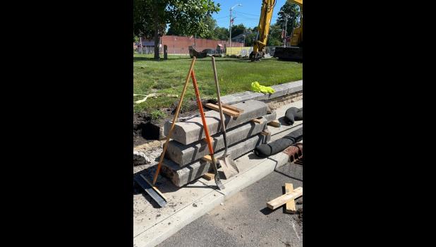 Photo provided. Removal of the retaining wall started in July 2024.