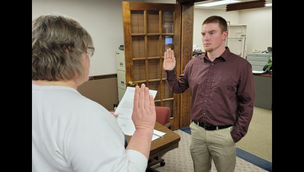 Shelby Pickens was sworn in as a Patrolman 3rd Class on Monday, March 28, and will serve as Winamac Police Department’s newest police officer.
