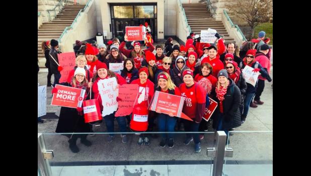 A number of Eastern Pulaski Community School Corporation teachers attended the Red for Ed Action Day on Nov. 19.