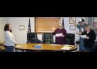 Medaryville Town Council members Suzanna Wilcoxon, Raymond Saltsman Sr. and Judy Harwood took oath of office on Jan. 3, during a special meeting. The officiating of oath of office was led by clerk-treasurer Stacy Conley. 