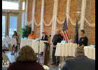 Photo by Megan Galbreath Five of the ten candidates running for the three available at-large Pulaski County Council seats took to the podium to debate the issues on Wednesday, April 3 at One Eyed Jack’s Celebration Station.