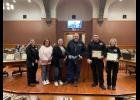 Photo by Megan Galbreath A Pulaski County Dispatcher and two EMTs were presented with awards on Nov. 10 for saving a man’s life who went into cardiac arrest this past July. Pictured from left to right: EMS Director Natasha Daugherty, 911 Director Angela VanArsdale, Dispatcher Megan Hollon, cardiac arrest survivor Kevin Bolton, Paramedic James Handy and EMT Kayla Clemons.
