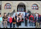 CDC Executive Director Nathan Origer cuts the ribbon to celebrate the completion of the renovations. He is joined by many elected officials and major key players in the renovation project. 