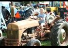 Zander Smith tries a Ford tractor on for size.