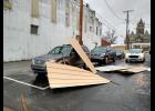 Signs of the force from the ice and wind can be seen throughout the county. Additional damage that occurred because of the storm happened east of 110 E. Pearl St. in Winamac. The metal sheeting on the upper wall of the building came loose and landed on a parked vehicle on Dec. 29.