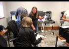 Jessica Fouts from MicroVote answers questions about the Voter Verified Paper Audit Trail (VVPAT) paper slip. 