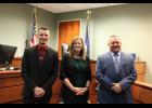 Superior Court Judge Crystal Kocher congratulates Kyle and Danny on their graduation from Veterans Treatment Court.