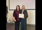 Photo by Megan Galbreath Alliance Bank is the 2025 Business of the Year. Pictured is Chamber Treasurer Amy Miller and Alliance Bank Relationship Manager Kelsie Zellers.