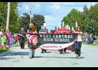 The West Central Marching Band was one of many floats in the Francesville Fall Festival parade.