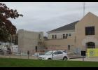 Photo by Megan Galbreath Along with hearing of Bonnell's resignation, the commissioners also heard that the masonry work for the new stairwell in the justice center addition was showing significant progress. Photo taken on Friday, Oct. 22.