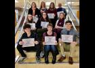 The 2020 MLK Award Winners are (front) Payton Warner (Courage), Sammy DePoy (Dignity), Ryan Huggler (Sacrifice); (middle) Jaylynn Hall (Community), Taylor Perry (Courage), Mrs. Natalie Dickinson (Sacrifice); (back) Sandy Lucas (Courage), Ms. Elaina Sutton (Justice), Mrs. Marilyn Newman (Dignity) and Mr. Don Darda (Community). Not pictured Tori Wildermuth (Community).