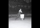 ProRodeo Hall of Fame Collection. Loretta Manuel barrel racing in Albuquerque, New Mexico, 1965.