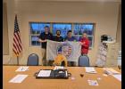 The town of Monterey received a Pulaski County America 250 flag. Pictured (from left to right) are: Josh Stacy, Aaron Gilley, Doug Denton and Rhonda Terry.