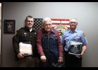 Pulaski County Sheriff Deputy Christopher Parish, Eugene Geisler and Buffalo Fireman Mike Anderson meet for the first time after the heroic rescue on April 11.