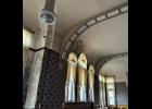 The walls and the ceiling of the old circuit courtroom on the top floor of the courthouse.