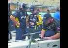 A final pre-race strategy discussion with crew chief Kevin Bellicourt is had.