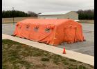 Pulaski Memorial Hospital installed a tent as part of their emergency preparedness planning. The tent can be used for different scenarios.