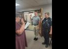 New Winamac Police Department Officers Bryan Linback and Evan Morrow were sworn in by Winamac Town Clerk-Treasurer Kendra Craft on Wednesday, July 26.