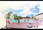 A drawing of the zero-foot entry pool, with a spray feature play zone, was presented to the Winamac Town Council on Feb. 8. Premier Aquatic Construction is overseeing the project while the visual drawings given to the council were completed by MartinRiley Architects-Engineers.